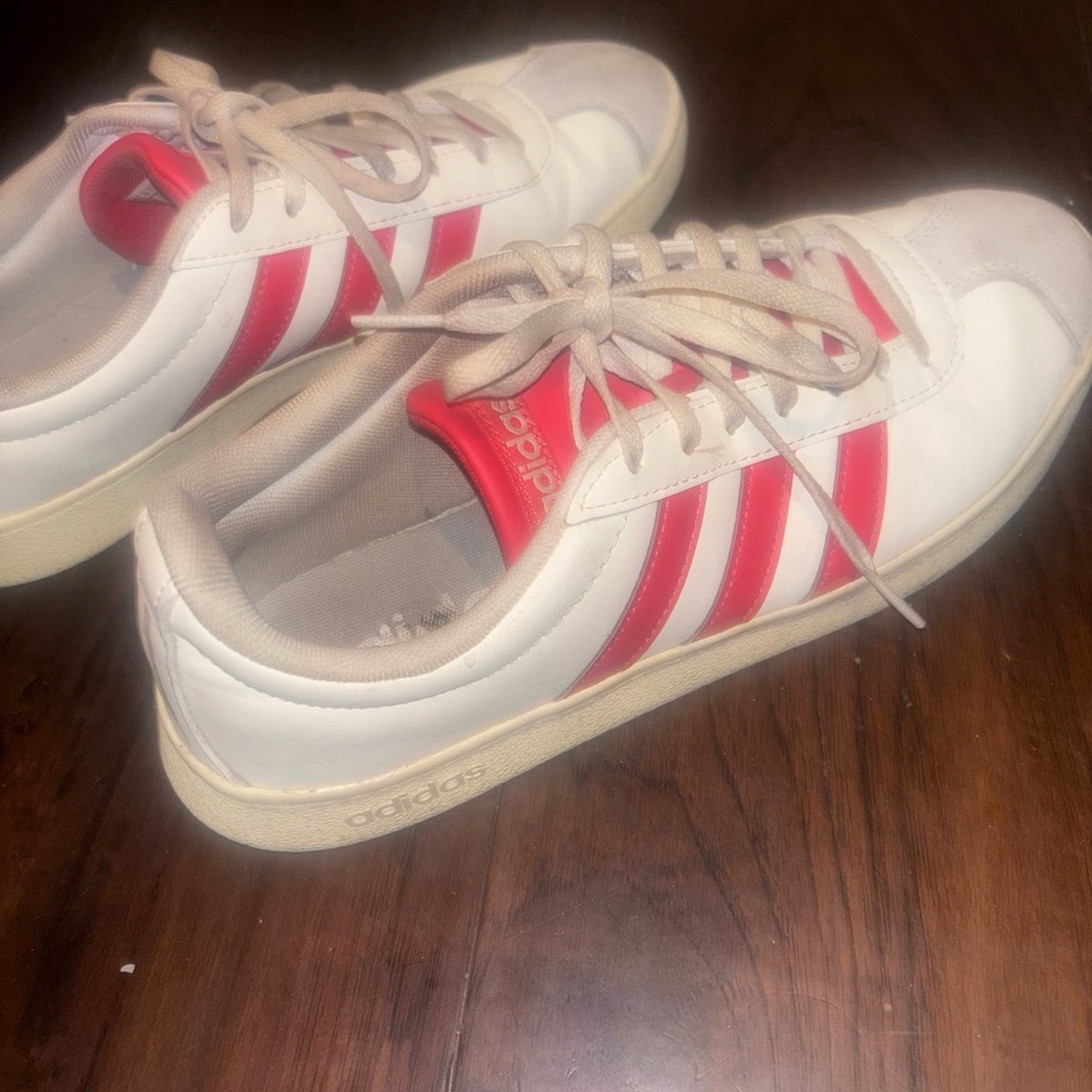 Women's. Adidas Red and White Sneakers/ Jabba . Size 8.5